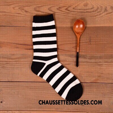 Chaussettes Mi Hautes Femme Campus Vent Coton Bio Étoile Homme Milieu Nouvelles Arrivées Blanc Noir