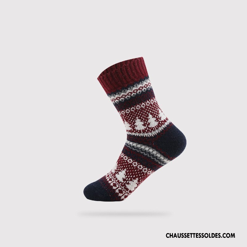 Chaussettes Mi Hautes Femme Casual Lapin La Laine Milieu Rétro Dame Couleurs Mixtes Vert