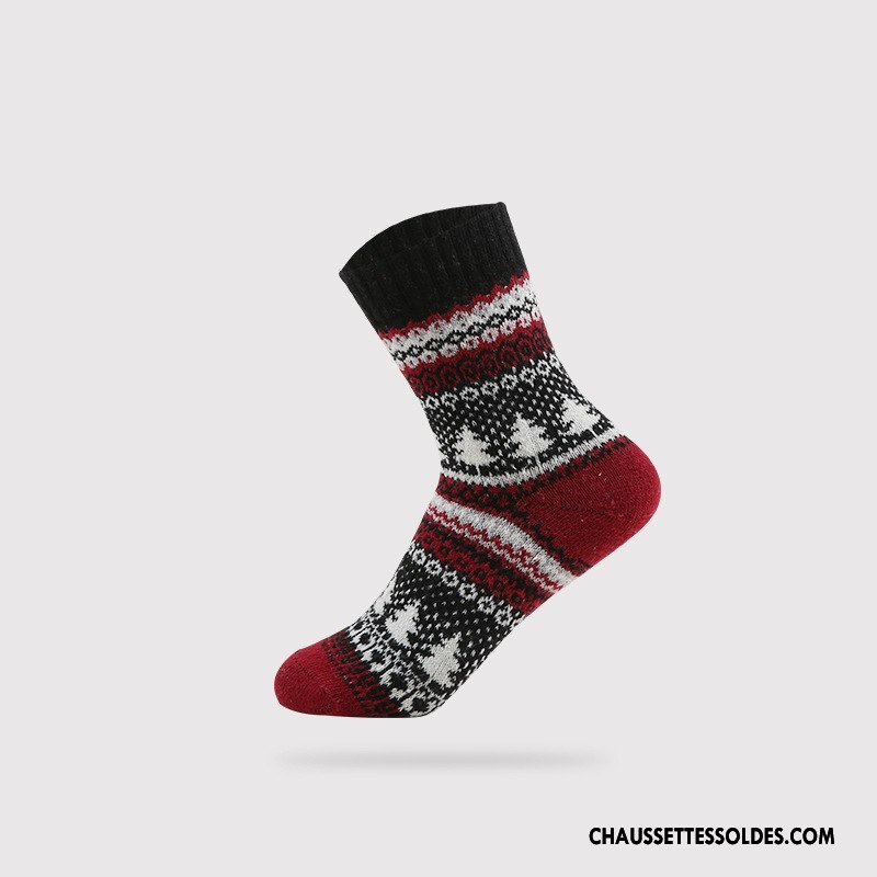 Chaussettes Mi Hautes Femme Casual Lapin La Laine Milieu Rétro Dame Couleurs Mixtes Vert