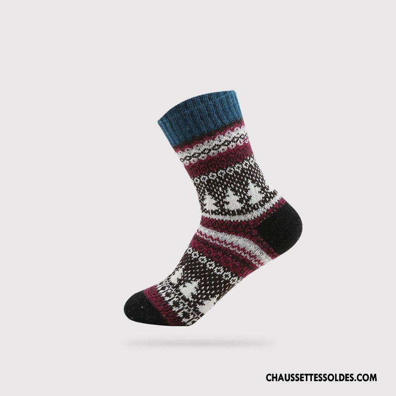Chaussettes Mi Hautes Femme Casual Lapin La Laine Milieu Rétro Dame Couleurs Mixtes Vert