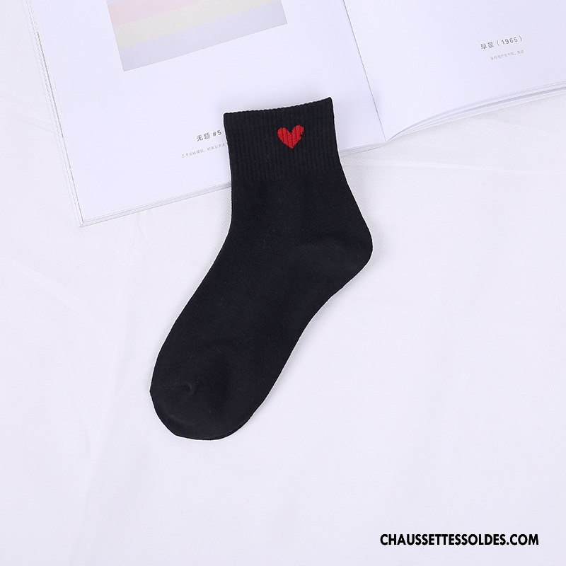 Chaussettes Mi Hautes Femme Casual Printemps Nouvelles Arrivées Vent D'université Milieu Amour Rose