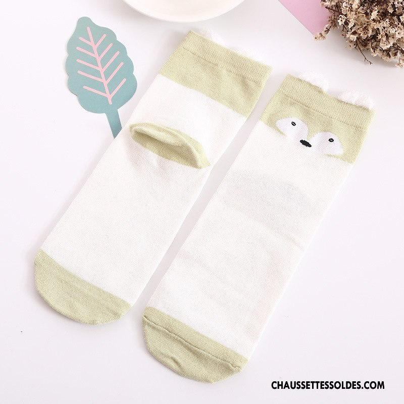 Chaussettes Mi Hautes Femme Charmant Coton Milieu Dessin Animé Dimensionnel Adulte Violet