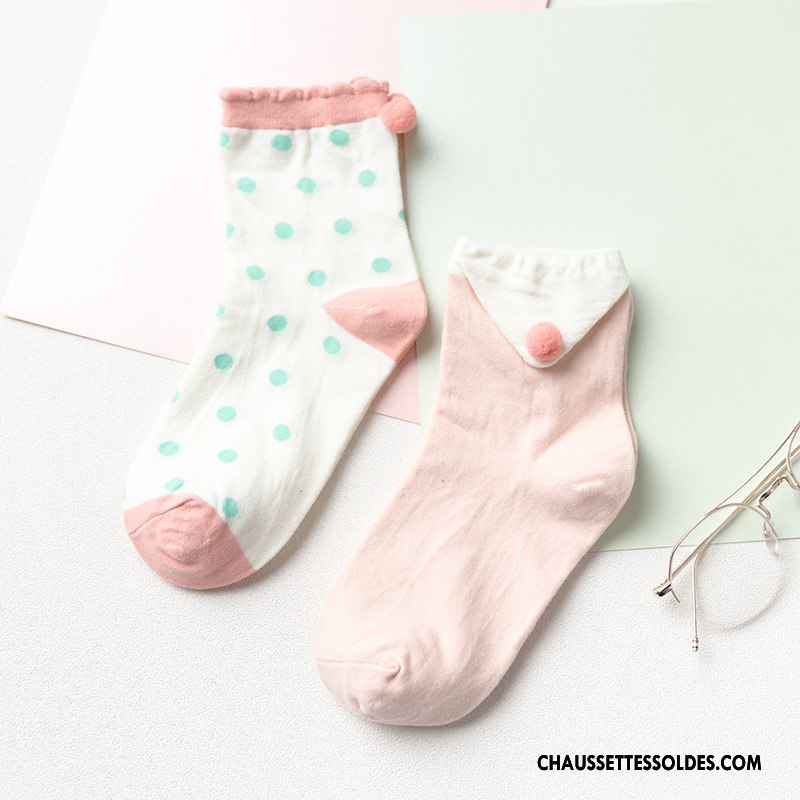 Chaussettes Mi Hautes Femme Charmant L'automne Dame Hiver Matelassé Milieu Rose