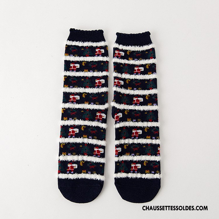 Chaussettes Mi Hautes Femme Charmant Le Nouveau Noël Dessin Animé Rouge