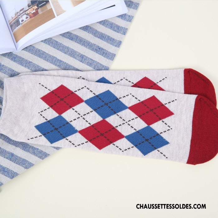 Chaussettes Mi Hautes Femme Chat Dame Chaussettes En Coton Printemps L'automne Milieu Couleurs De Bonbons Blanc