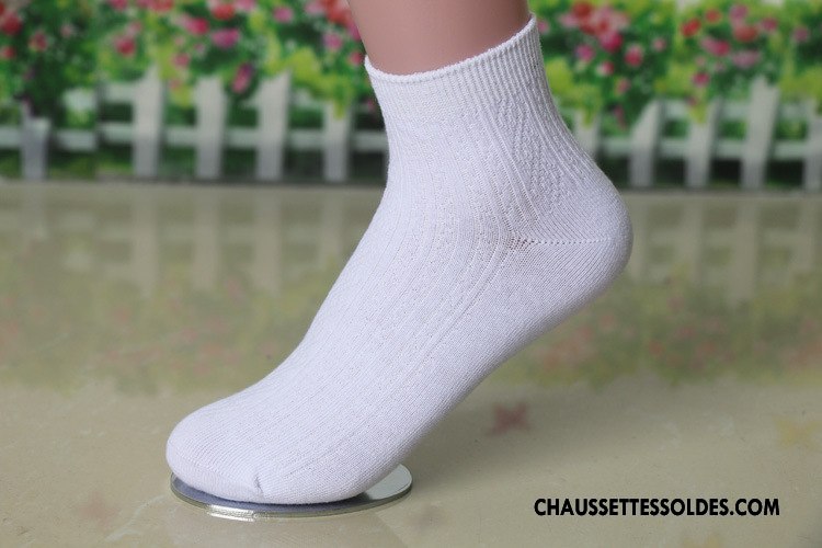 Chaussettes Mi Hautes Femme Chaussette Basse Coupée Respirant Chaussettes En Coton Casual Fleurs 100% Coton Blanc