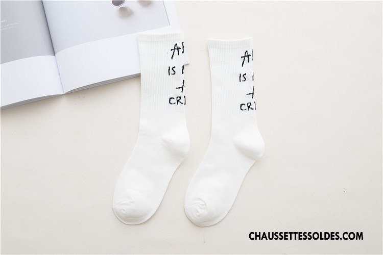 Chaussettes Mi Hautes Femme Chaussette Courte L'automne Coton Bio Lettre Hiver Le Nouveau Marron / Brun
