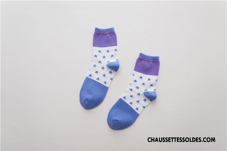 Chaussettes Mi Hautes Femme Chaussette Courte Plaine Milieu Personnalité Chaussettes En Coton Le Nouveau Gris