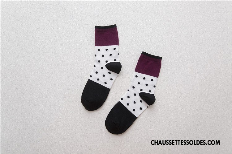 Chaussettes Mi Hautes Femme Chaussette Courte Plaine Milieu Personnalité Chaussettes En Coton Le Nouveau Gris