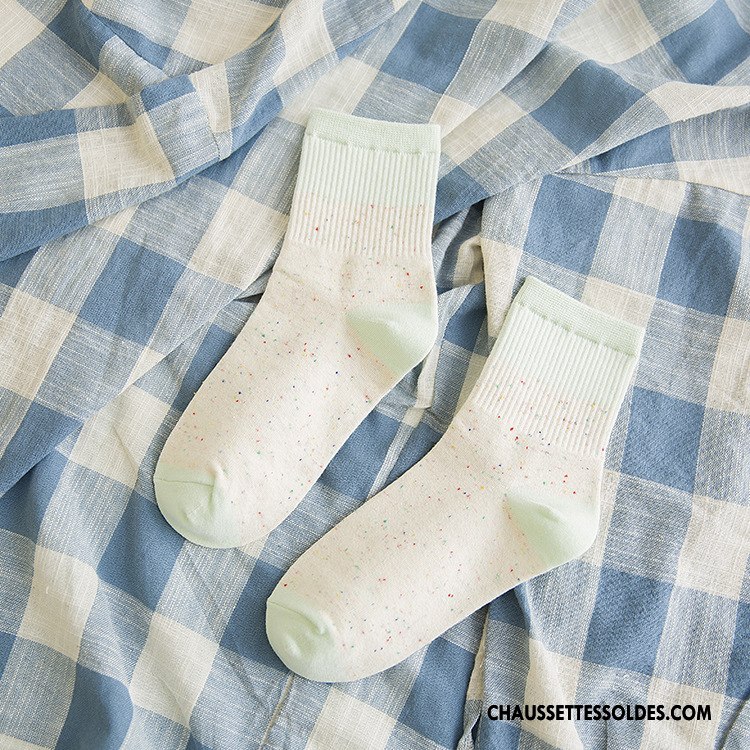 Chaussettes Mi Hautes Femme Chaussette Longue Nouvelles Arrivées Milieu 100% Coton L'automne Beige Blanc