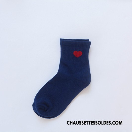 Chaussettes Mi Hautes Femme Chaussettes En Coton Chaussette Courte Le Nouveau Dame Cœur Amour Rouge Rose