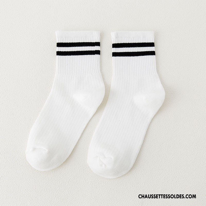 Chaussettes Mi Hautes Femme Chaussettes En Coton Dame Milieu Casual L'automne Hiver Or