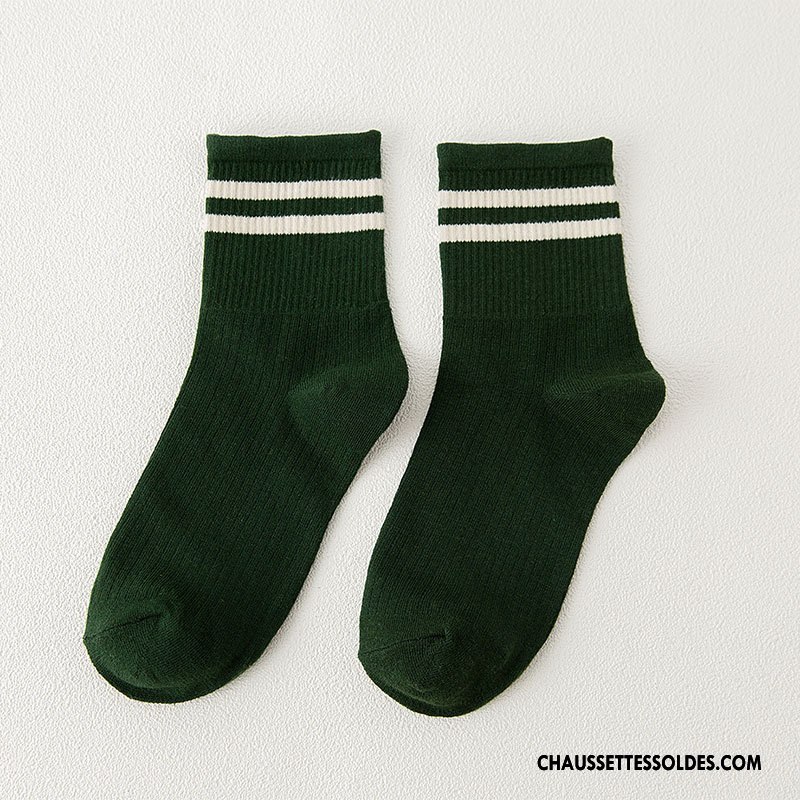 Chaussettes Mi Hautes Femme Chaussettes En Coton Dame Milieu Casual L'automne Hiver Or