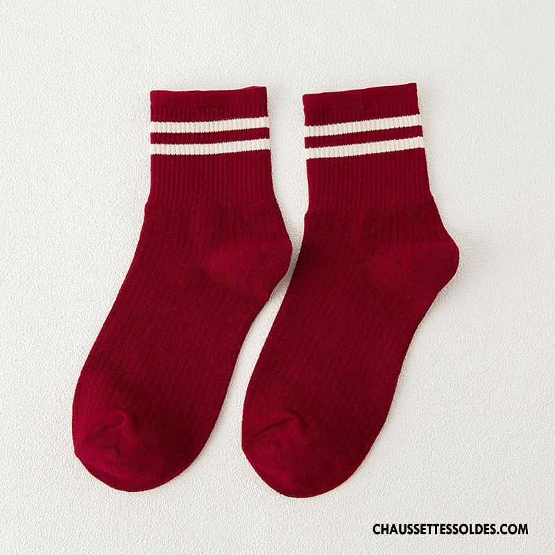 Chaussettes Mi Hautes Femme Chaussettes En Coton Dame Milieu Casual L'automne Hiver Or