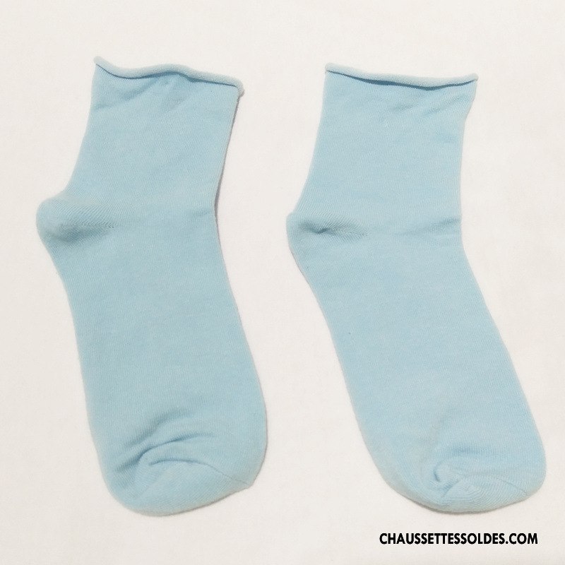 Chaussettes Mi Hautes Femme Chaussettes En Coton Dame Ourlet Tous Les Assortis Nouvelles Arrivées Court Pure Jaune