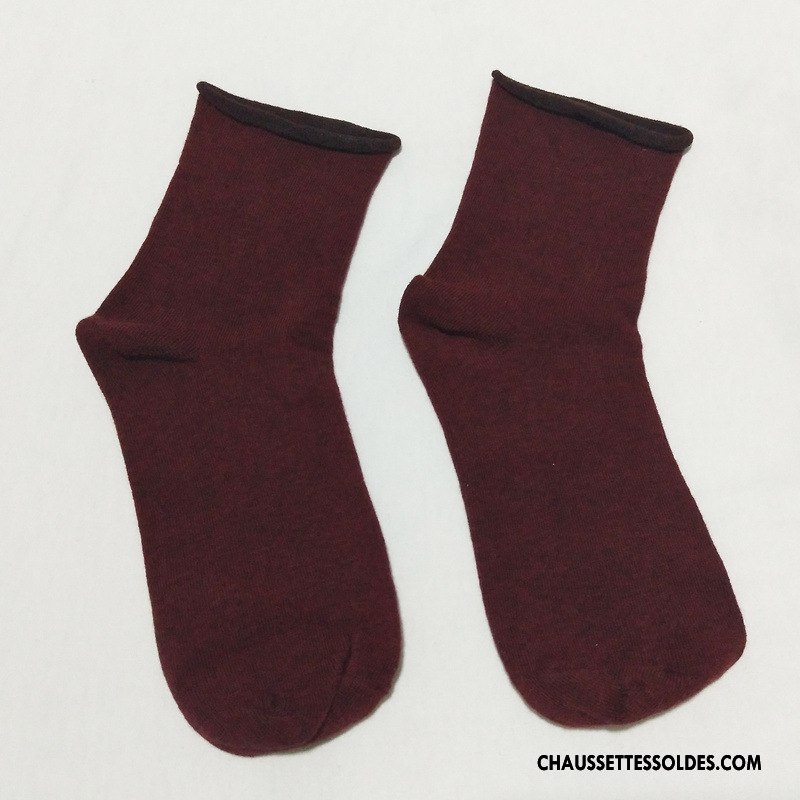Chaussettes Mi Hautes Femme Chaussettes En Coton Dame Ourlet Tous Les Assortis Nouvelles Arrivées Court Pure Jaune