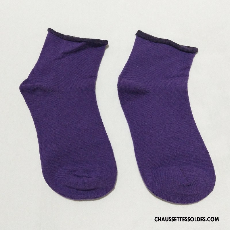 Chaussettes Mi Hautes Femme Chaussettes En Coton Dame Ourlet Tous Les Assortis Nouvelles Arrivées Court Pure Jaune