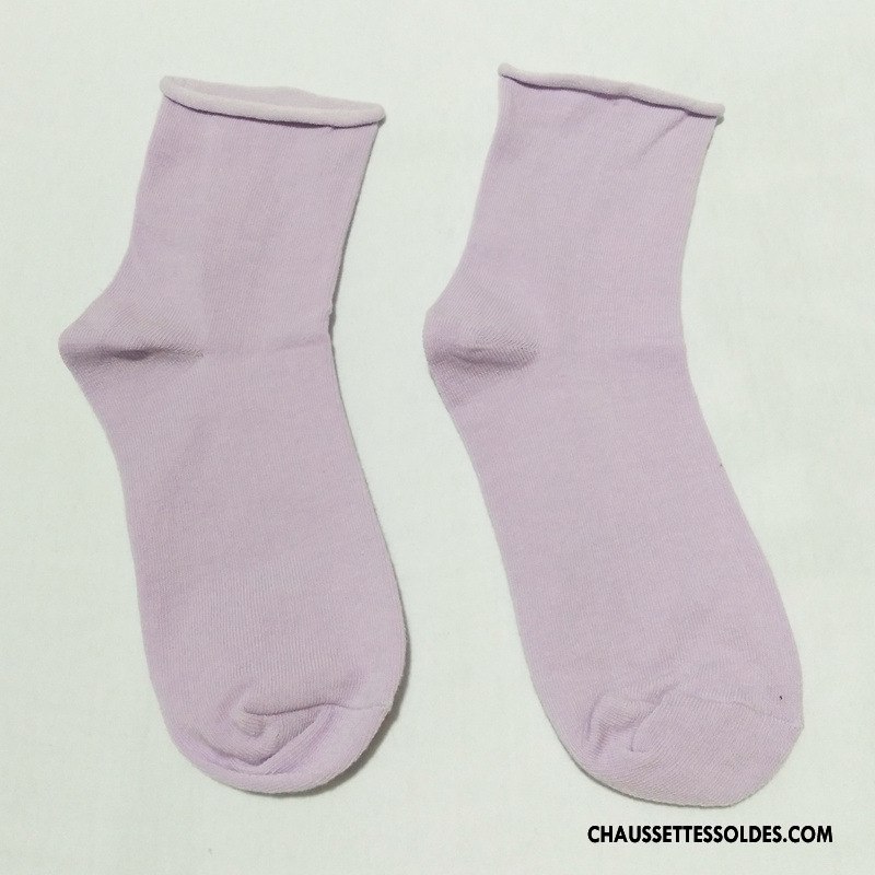 Chaussettes Mi Hautes Femme Chaussettes En Coton Dame Ourlet Tous Les Assortis Nouvelles Arrivées Court Pure Jaune