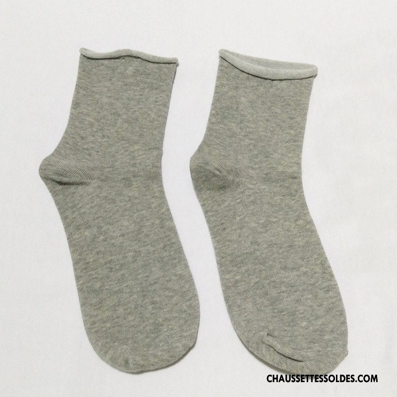 Chaussettes Mi Hautes Femme Chaussettes En Coton Dame Ourlet Tous Les Assortis Nouvelles Arrivées Court Pure Jaune
