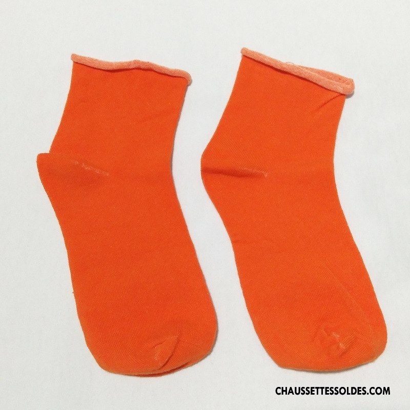 Chaussettes Mi Hautes Femme Chaussettes En Coton Dame Ourlet Tous Les Assortis Nouvelles Arrivées Court Pure Jaune