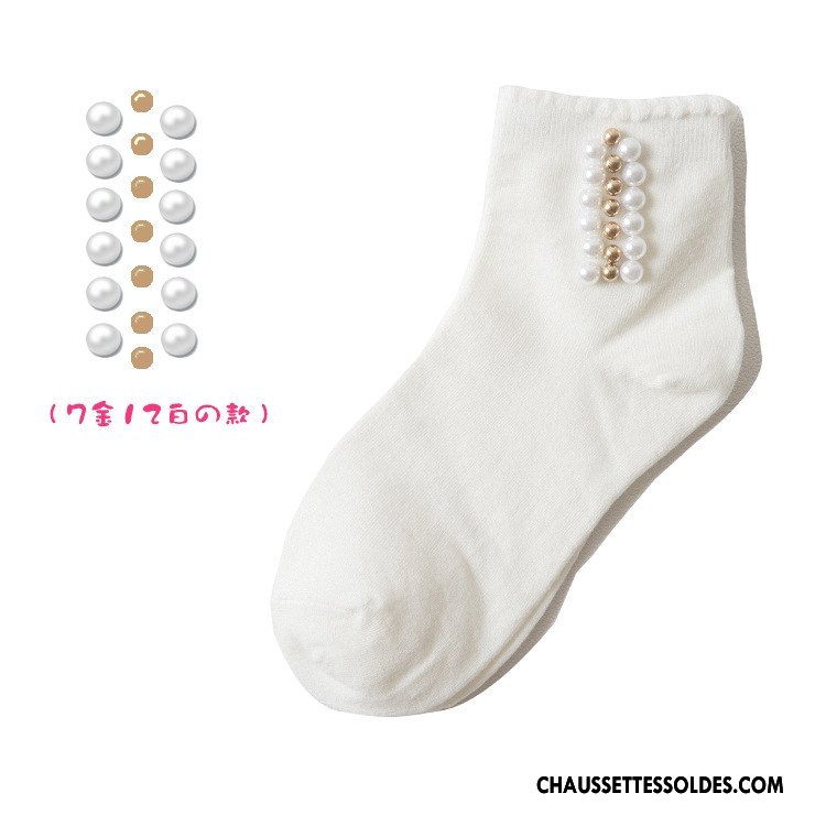 Chaussettes Mi Hautes Femme Chaussettes En Coton Gros Hiver Chaussette Courte Mode L'automne Pure Noir