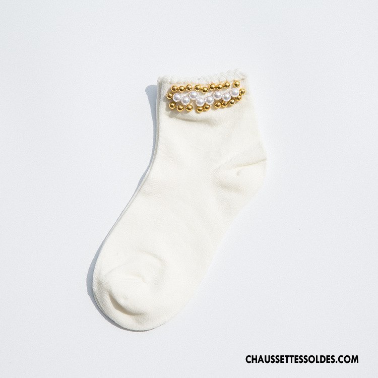 Chaussettes Mi Hautes Femme Chaussettes En Coton Gros Hiver Chaussette Courte Mode L'automne Pure Noir