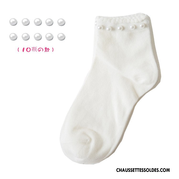 Chaussettes Mi Hautes Femme Chaussettes En Coton Gros Hiver Chaussette Courte Mode L'automne Pure Noir