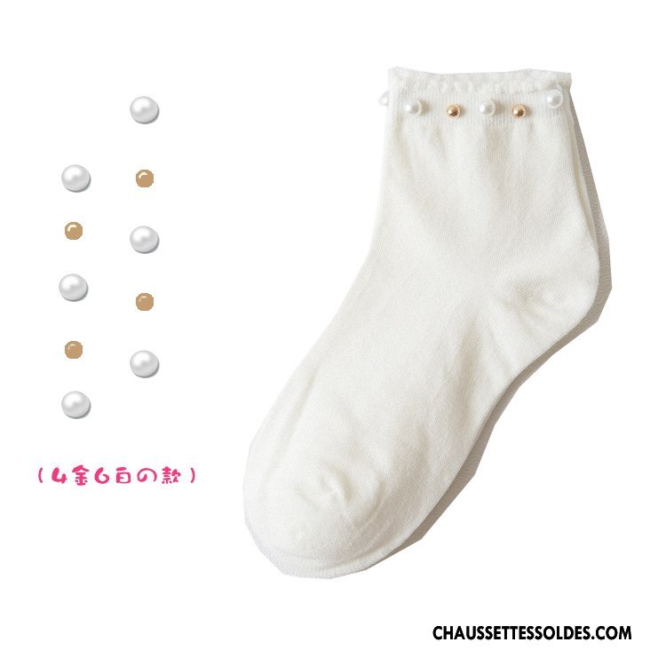 Chaussettes Mi Hautes Femme Chaussettes En Coton Gros Hiver Chaussette Courte Mode L'automne Pure Noir