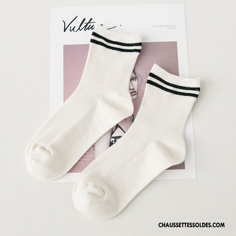 Chaussettes Mi Hautes Femme Chaussettes En Coton L'automne 100% Coton Nouvelles Arrivées Hiver Milieu Bordeaux