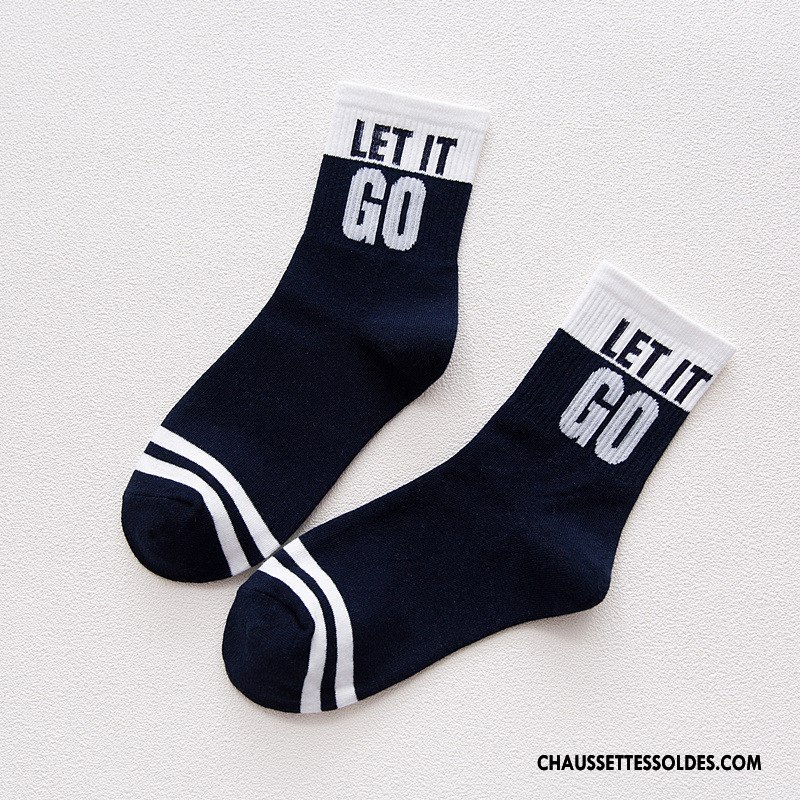 Chaussettes Mi Hautes Femme Chaussettes En Coton Lettre Nouvelles Arrivées Style Mouvement Vent D'université Couleurs Mixtes Bordeaux