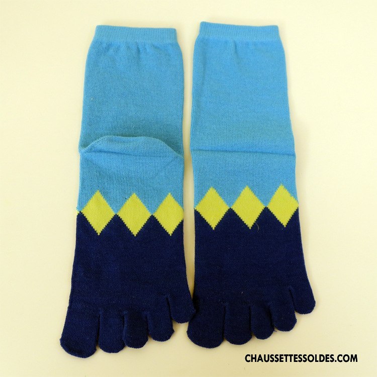 Chaussettes Mi Hautes Femme Cinq Doigts L'automne Losange Hiver Milieu Dame Coloré