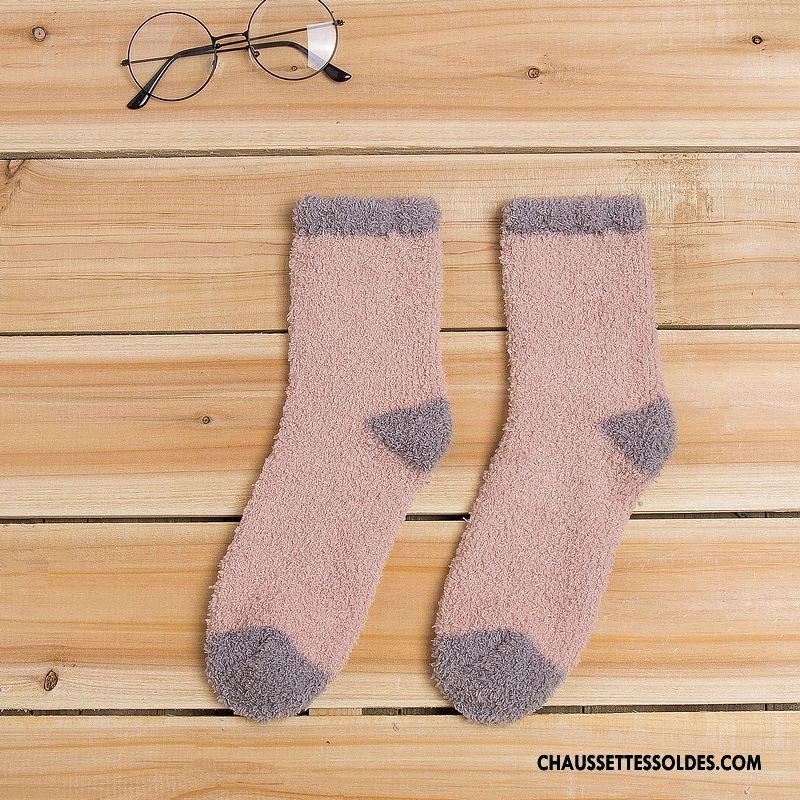 Chaussettes Mi Hautes Femme Confortable Flambage Dame Le Nouveau Milieu Hiver Vert