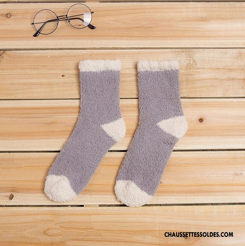 Chaussettes Mi Hautes Femme Confortable Flambage Dame Le Nouveau Milieu Hiver Vert