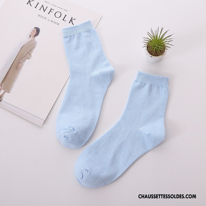 Chaussettes Mi Hautes Femme Coton Printemps Le Nouveau Été Milieu Violet