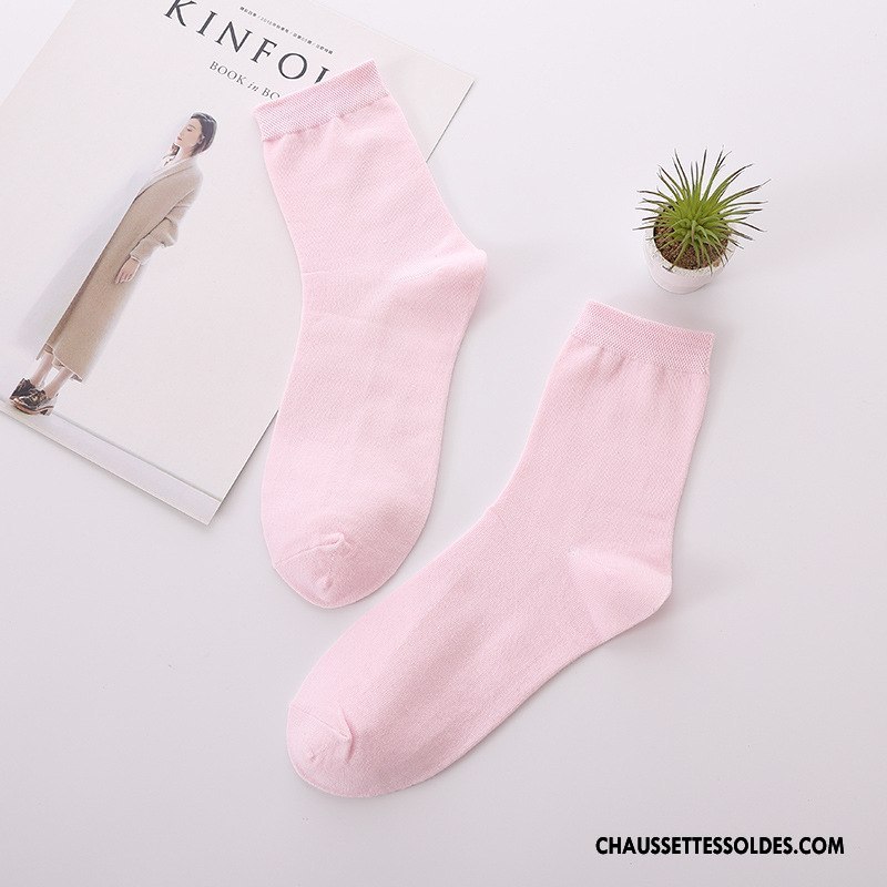 Chaussettes Mi Hautes Femme Coton Printemps Le Nouveau Été Milieu Violet