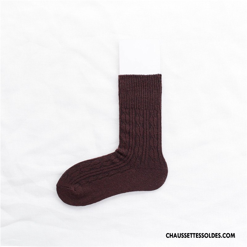 Chaussettes Mi Hautes Femme Couleur Lovers Style Milieu L'automne Homme Pure Gris