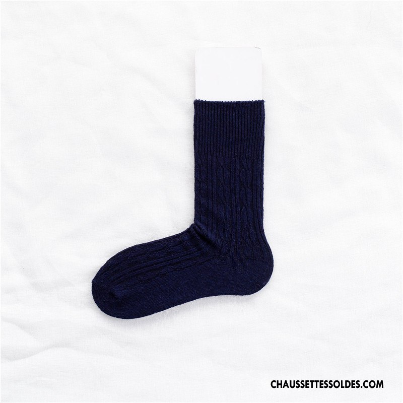 Chaussettes Mi Hautes Femme Couleur Lovers Style Milieu L'automne Homme Pure Gris