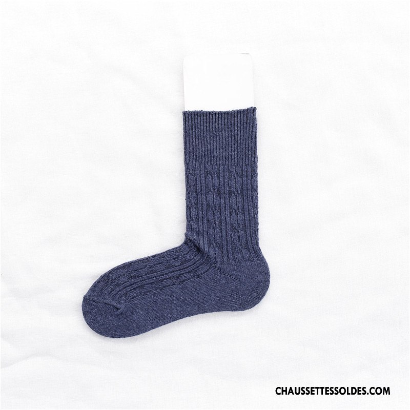 Chaussettes Mi Hautes Femme Couleur Lovers Style Milieu L'automne Homme Pure Gris