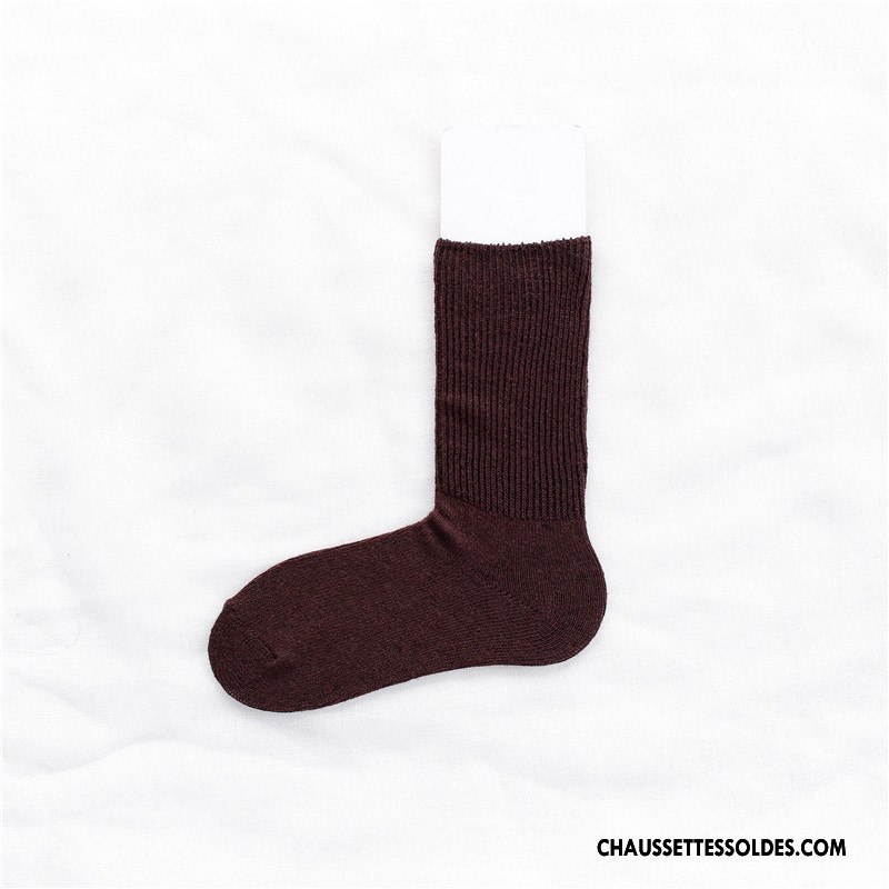 Chaussettes Mi Hautes Femme Couleur Lovers Style Milieu L'automne Homme Pure Gris