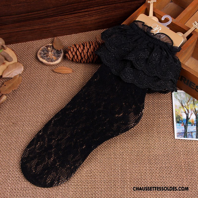 Chaussettes Mi Hautes Femme Creux Guipure Invisible Déesse Dentelle Le Nouveau Chaussette Basse Coupée Blanc