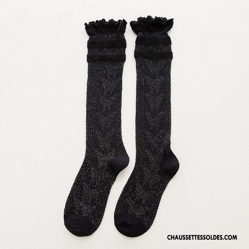 Chaussettes Mi Hautes Femme Creux Guipure Nouvelles Arrivées Frais Bois Hiver L'automne Bleu