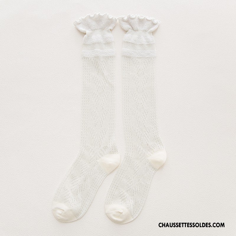 Chaussettes Mi Hautes Femme Creux Guipure Nouvelles Arrivées Frais Bois Hiver L'automne Bleu