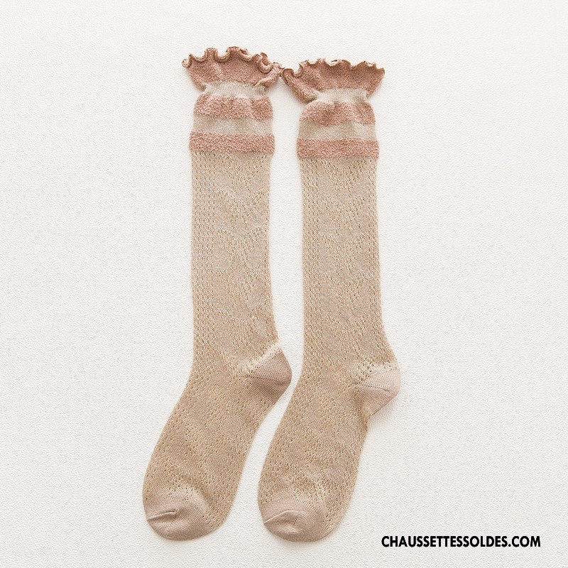 Chaussettes Mi Hautes Femme Creux Guipure Nouvelles Arrivées Frais Bois Hiver L'automne Bleu