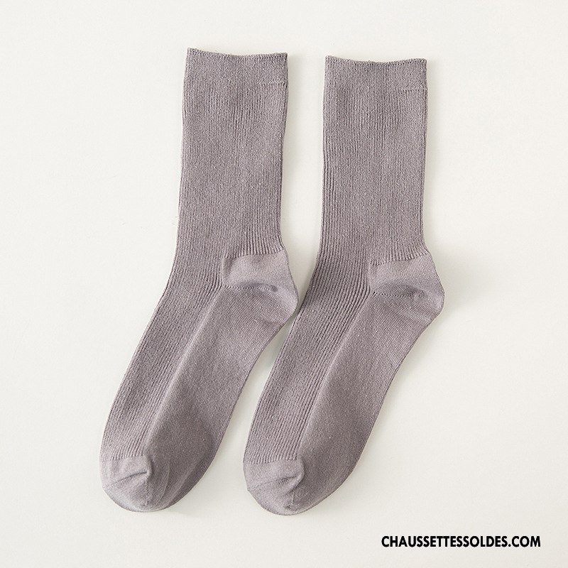 Chaussettes Mi Hautes Femme Dame 100% Coton Hiver L'automne Milieu Le Nouveau Couleurs De Bonbons Pure Vert