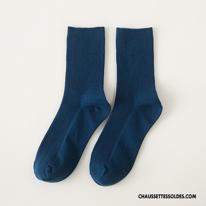 Chaussettes Mi Hautes Femme Dame 100% Coton Hiver L'automne Milieu Le Nouveau Couleurs De Bonbons Pure Vert