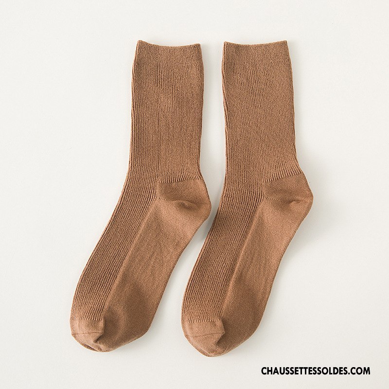 Chaussettes Mi Hautes Femme Dame 100% Coton Hiver L'automne Milieu Le Nouveau Couleurs De Bonbons Pure Vert