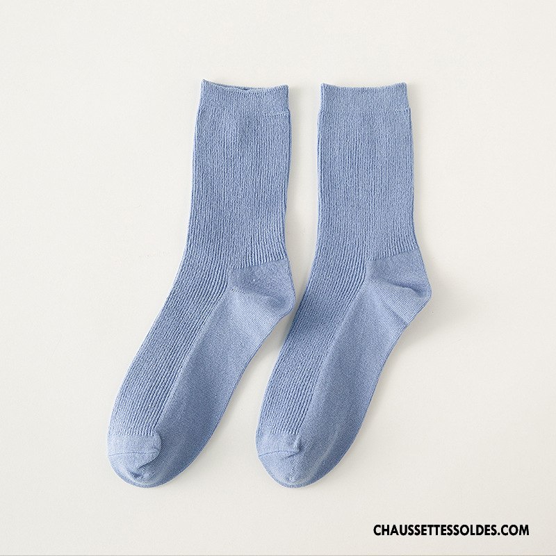 Chaussettes Mi Hautes Femme Dame 100% Coton Hiver L'automne Milieu Le Nouveau Couleurs De Bonbons Pure Vert