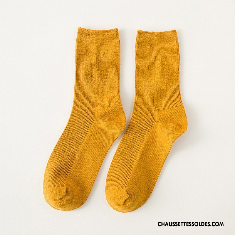 Chaussettes Mi Hautes Femme Dame 100% Coton Hiver L'automne Milieu Le Nouveau Couleurs De Bonbons Pure Vert
