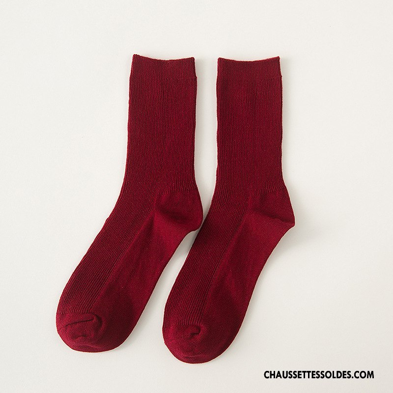 Chaussettes Mi Hautes Femme Dame 100% Coton Hiver L'automne Milieu Le Nouveau Couleurs De Bonbons Pure Vert