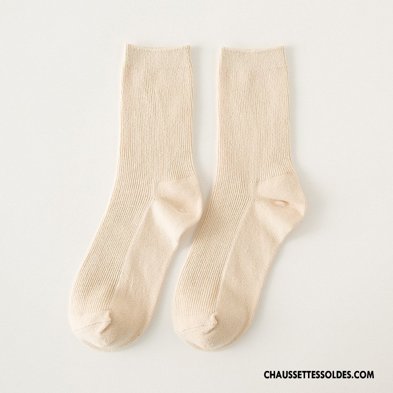 Chaussettes Mi Hautes Femme Dame 100% Coton Hiver L'automne Milieu Le Nouveau Couleurs De Bonbons Pure Vert